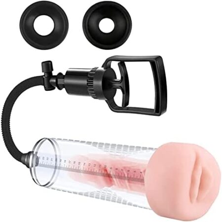 Vacuum Penis Pump, Manual Penis Enlarger for Male Erection & Enhancement, Sex Toys for Men,Penis Massage & Stimulation Device with Male Stroker