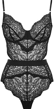 Ann Summers Hold Me Tight Lace Body Suit for Women with Underwired Cups |One Piece Lingerie