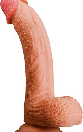 Hyper Realistic 11 Inch Dildo with Balls Strong Suction Cup Real Veins Realistic Dildo G-Spot Stimulation Dildos Anal Penis Sex Toy for Women Men Couples Flesh