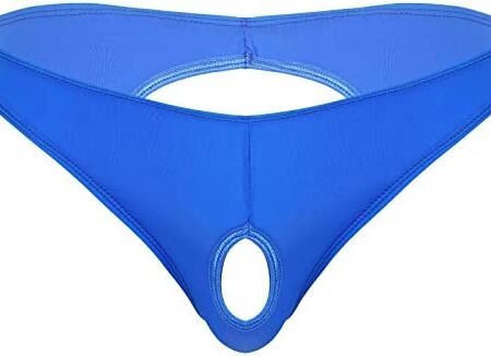 iiniim Men's Thong Underwear Low Waist Hollow Out Bikini Jockstrap Lingerie Nightwear