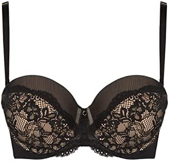Ann Summers Sexy Lace Planet Multiway Bra with Underwire Padded Cups and Charm Detail - No Strap Bra - Everyday Bra - Halterneck Bra - Black