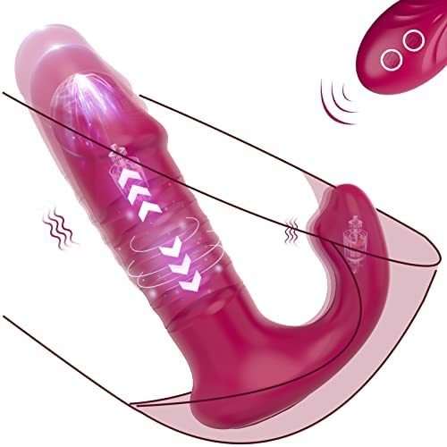 Wearable Thrusting Panty Vibrator with Wireless Remote Control for G Spot Clitoral Stimulation, Rechargeable Butterfly Vibe with 12 Vibrations, Vibrating Panties Adult Sex Toys for Women Couples Play