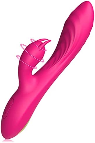 G Spot Rabbit Vibrator Clitoral Adult Sex Toys with Bunny Ears for Clitoris Stimulation, Waterproof Vibrating Dildo Sex Toys for Women, Men and Couple (Rose Red)