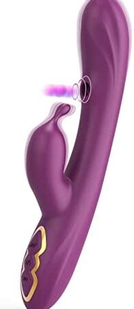 FIDECH Rabbit Vibrator for G Spot Clitoris Stimulation, Dildo Vibrator with 7 Powerful Vibration Modes and Sucking Function, Waterproof Silicone Clit Vibrator for Women, Rechargeable Sex Toys