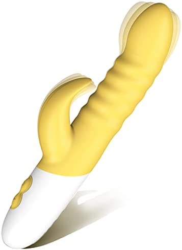 G Spot Rabbit Vibrator, Sex Toys for Clitoris G-spot Stimulation, Waterproof Dildo Vibrator with 12 Powerful Vibrations Dual Motor Stimulator Adult Sex Toys for Women Couple Fun by LVFUNCO (Yellow)