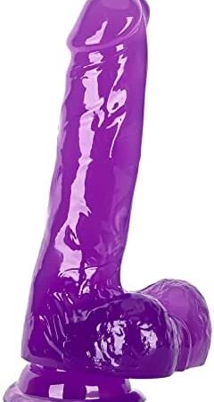 Realistic Dildo for Woman, Ultra Soft Dildo with Curved Shaft and Balls for Couple Beginners G-spot Vaginal Masturbator Adult Sex Toy, Fashion Edition Gift Sets Man Woman (Purple-1, 7.0inches)