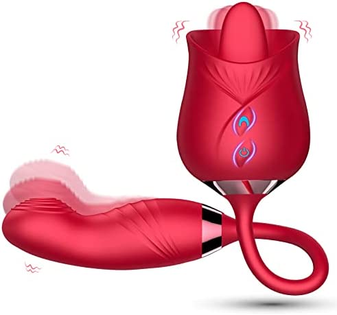 Adult Toy for Woman - Tongue Licking Vibrator Wiggly Dildo Sex Toys with 20 Modes, Oral Sex Toy Clitoris Nipple Sex Stimulation with Butt Plug Sex Toys for Women