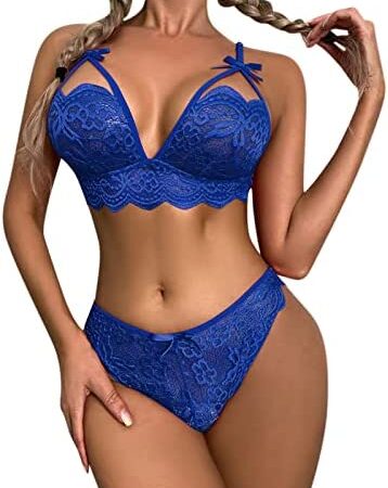 AMhomely UK Stock Sale Women Fashion Flowers Lace Bow Wire Free Sexy Lingerie Two Piece Bikini Sets Babydoll Sleepwear Nightwear Set Ladies Comfort Cotton Everyday Bra Gift for her Girls