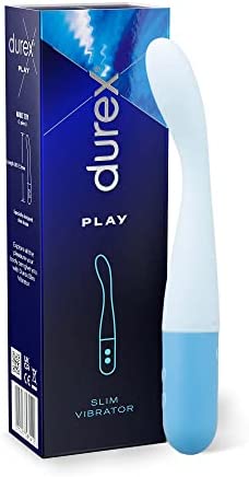 Durex Slim Vibrator, Silent Vibrator and Waterproof Sex Toy with 8 Vibrating Patterns Including Climax Mode, G-Spot Vibrator Small (Battery Included)