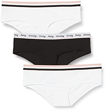 Iris & Lilly Women's Cotton Cheeky Hipster Knickers, Pack of 3