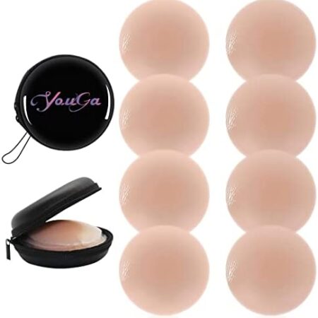 YouGa Silicone Nipple Covers- Women Silicone Pasties Nippies, Adhesive Bra Reusable Breast Pads Invisible Petals Silicone Nipple Covers for Women