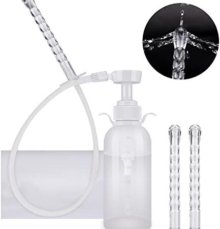 Reusable Vaginal Cleansing System, 300ml Vaginal Cleanser Vaginal Douche for Women, Anal Douche Manual Pressure Enemas for Douche Vagina Cleaning Kit with 3 Nozzle Tips, Suitable for Men and Women