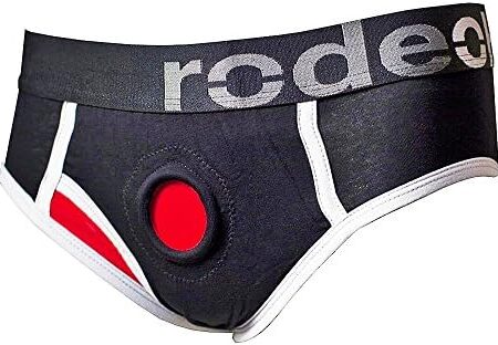 RodeoH Black And Red Brief Strap On Harness X Small